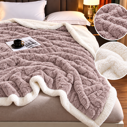 Pătură Pufoasă Premium 200x230 cm – Blăniță Artificială de Iepure, cod: EXP37