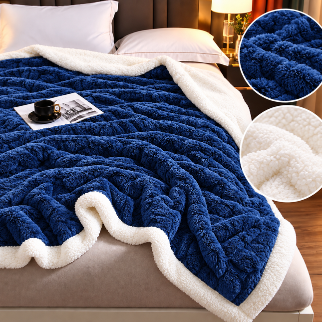 Pătură Pufoasă Premium 200x230 cm – Blăniță Artificială de Iepure, cod: EXP35