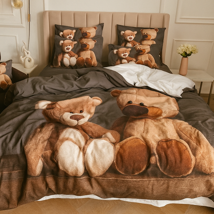 Lenjerie de pat din Bumbac finet 6 PIESE(IMPRIMEU EXACT CA ÎN POZĂ) COD: FY510
