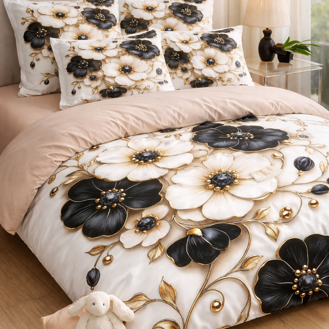 Lenjerie Premium cu efect panoramic 5D, 6 piese, Cod: CDY-10