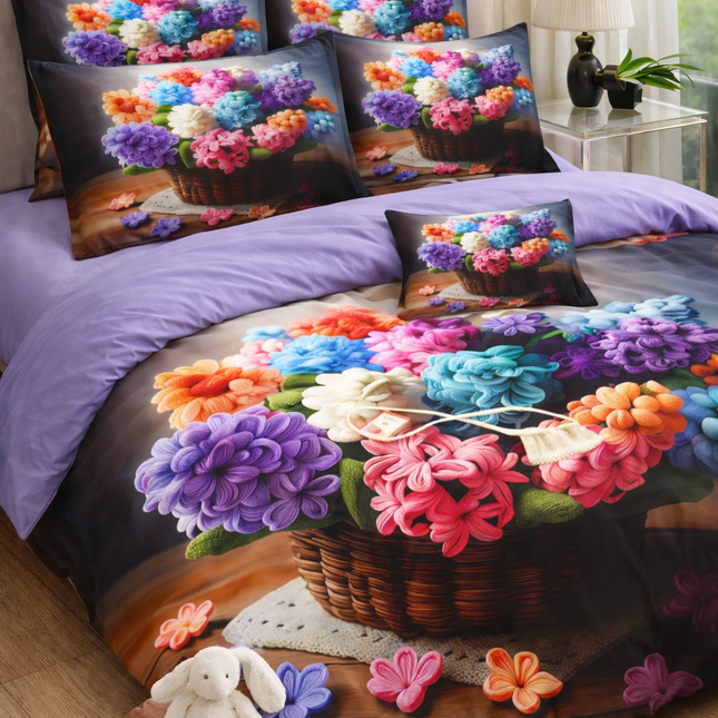 Lenjerie Premium cu efect panoramic 5D, 6 piese, Cod: CDY-11