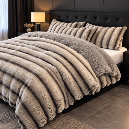 Pilotă premium din blăniță tip iepure, 200 × 230 cm + 2 fețe de pernă, Cod: BPR5