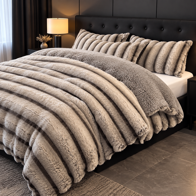 Pilotă premium din blăniță tip iepure, 200 × 230 cm + 2 fețe de pernă, Cod: BPR5