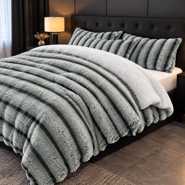 Pilotă premium din blăniță tip iepure, 200 × 230 cm + 2 fețe de pernă, Cod: BPR2