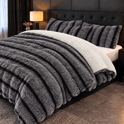 Pilotă premium din blăniță tip iepure, 200 × 230 cm + 2 fețe de pernă, Cod: BPR10