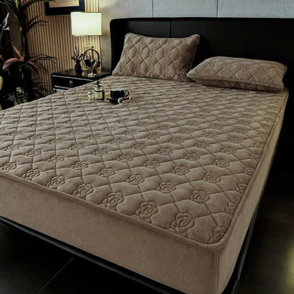 Husă / Topper saltea cu elastic, 140x200 cm, maro, Cod: TPY423