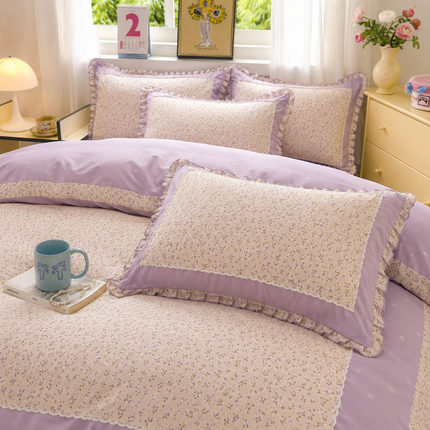 Lenjerie DELUXE din Bumbac Soft Touch cu volănașe Cod: FB30