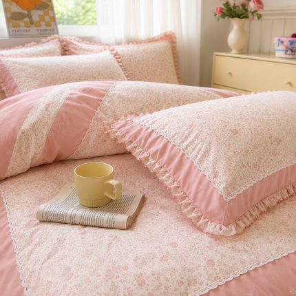 Lenjerie DELUXE din Bumbac Soft Touch cu volănașe Cod: FB28