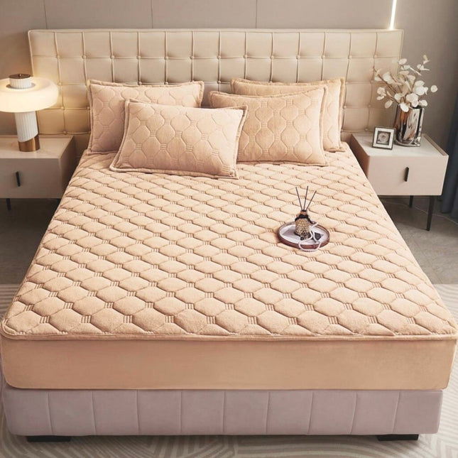 Husă / Topper saltea cu elastic, crem roze, 140x200 cm Cod: TPC5