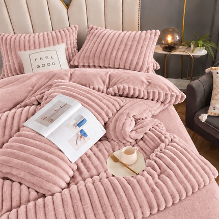 Set de Lux din blană de iepure artificială, 4 piese, Cod: BY90