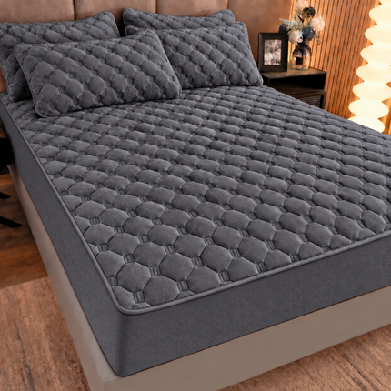 Husă / Topper saltea cu elastic, crem deschis, 160x200 cm Cod: TPW11