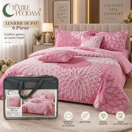 Lenjerie de pat Premium Cocolino & Catifea – Set 6 piese, Cod: PTY1