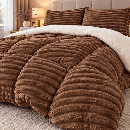 Pilotă Groasă și Pufoasă 200x230 cm cu 2 Fețe de Pernă – Set 3 Piese, Cod: ALS1