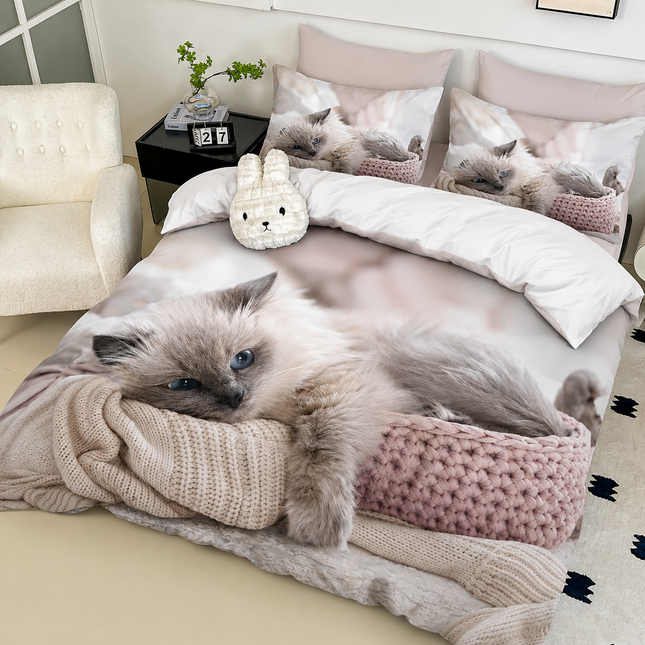 Lenjerie de pat din Bumbac finet 6 PIESE(IMPRIMEU EXACT CA ÎN POZĂ) COD: FY804