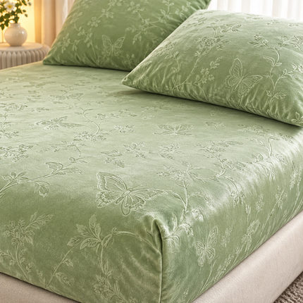 Husă de Pat Premium din Catifea Fină, cu Elastic + 2 Fețe de Pernă, Cod: VLX1