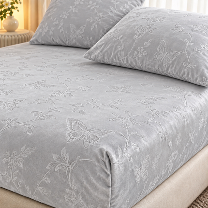 Husă de Pat Premium din Catifea Fină, cu Elastic + 2 Fețe de Pernă, Cod: VLX2