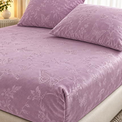 Husă de Pat Premium din Catifea Fină, cu Elastic + 2 Fețe de Pernă, Cod: VLX3