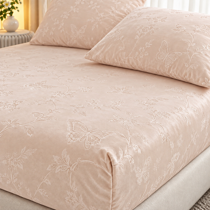 Husă de Pat Premium din Catifea Fină, cu Elastic + 2 Fețe de Pernă, Cod: VLX4