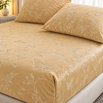 Husă de Pat Premium din Catifea Fină, cu Elastic + 2 Fețe de Pernă, Cod: VLX7