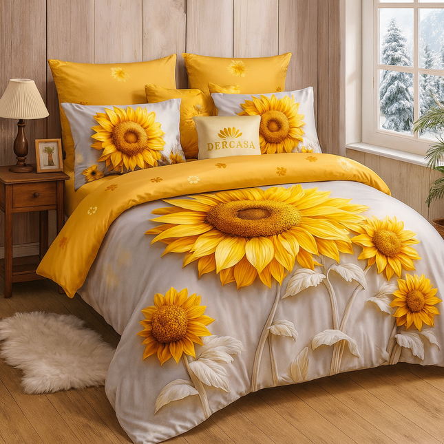 Lenjerie Premium cu efect panoramic 5D, cearșaf cu elastic, Cod: CDC-30