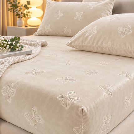 Husă de Pat Premium din Catifea Fină, cu Elastic + 2 Fețe de Pernă, Cod: VLX9