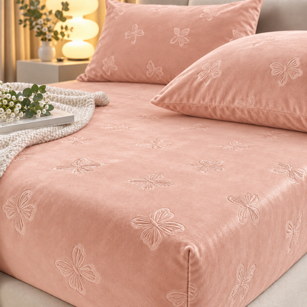 Husă de Pat Premium din Catifea Fină, cu Elastic + 2 Fețe de Pernă, Cod: VLX8
