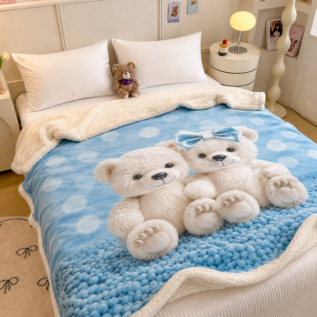 Pătură Cocolino Premium cu Blăniță Sherpa 200x230 cm, Cod: PSRN6
