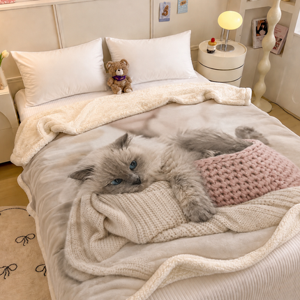 Pătură Cocolino Premium cu Blăniță Sherpa 200x230 cm, Cod: PSRN7