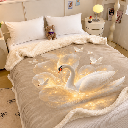 Pătură Cocolino Premium cu Blăniță Sherpa 200x230 cm, Cod: PSRN2