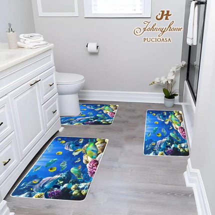 Set de 3 covoare pentru Baie, Under the Sea