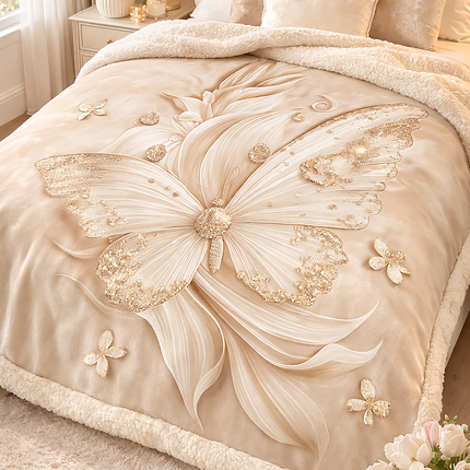 Pătură Cocolino Premium cu Blăniță Sherpa 200x230 cm – Imprimeu Mare 3D, Cod: PSRN3