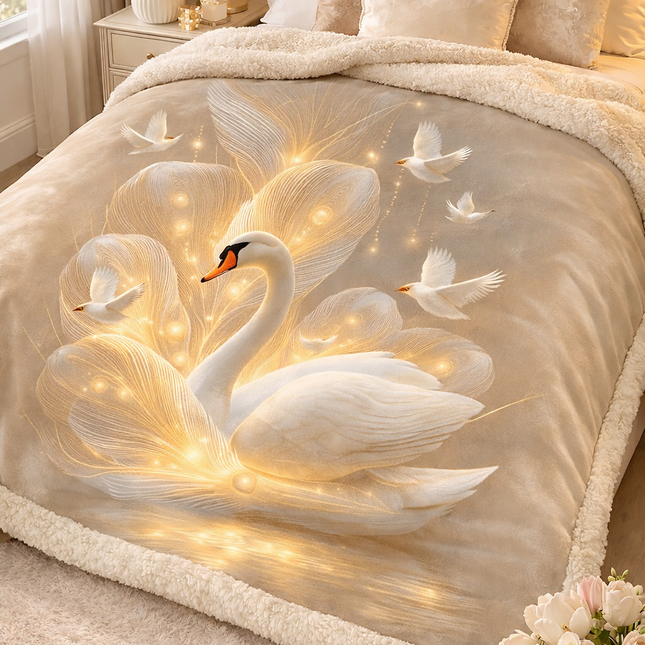 Pătură Cocolino Premium cu Blăniță Sherpa 200x230 cm – Imprimeu Mare 3D, Cod: PSRN2