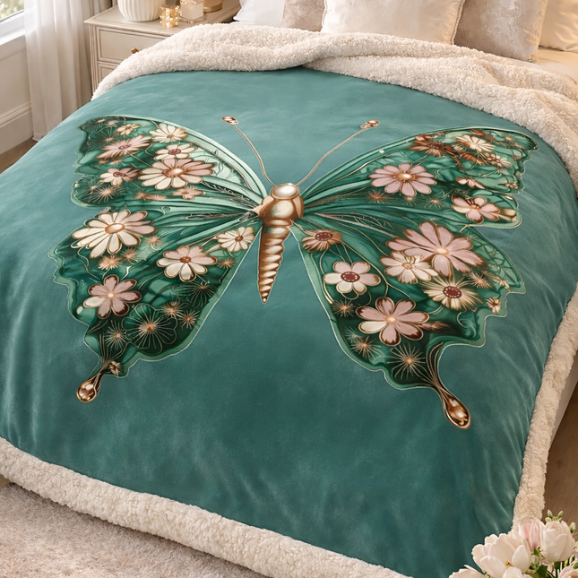 Pătură Cocolino Premium cu Blăniță Sherpa 200x230 cm – Imprimeu Mare 3D, Cod: PSRN5