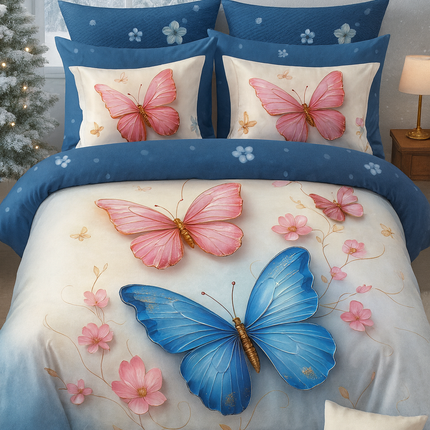 Lenjerie Premium cu efect panoramic 5D, cearșaf cu elastic, Cod: CDC-22