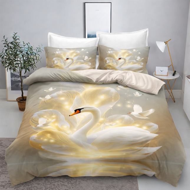 Lenjerie Premium cu efect panoramic 5D, cearșaf cu elastic, Cod: CDN-84