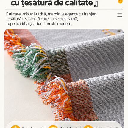 Husă decorativă pentru canapea din chenille, model geometric multicolor, 180 × 300 cm, Cod: PRMV14