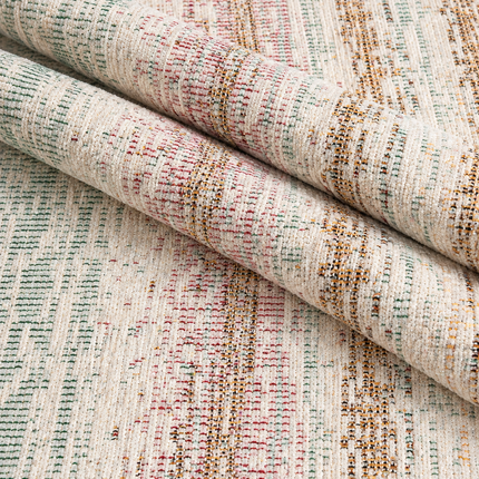 Husă pentru canapea din chenille, crem cu dungi pastelate, 180 × 260 cm, Cod: PRMV16