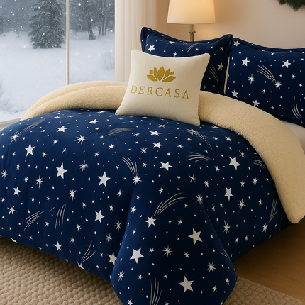 Lenjerie de Pat Cocolino cu Blăniță Sherpa – Set 4 Piese, cod: SHPA1