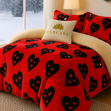 Lenjerie de Pat Cocolino cu Blăniță Sherpa – Set 4 Piese, cod: SHPA5