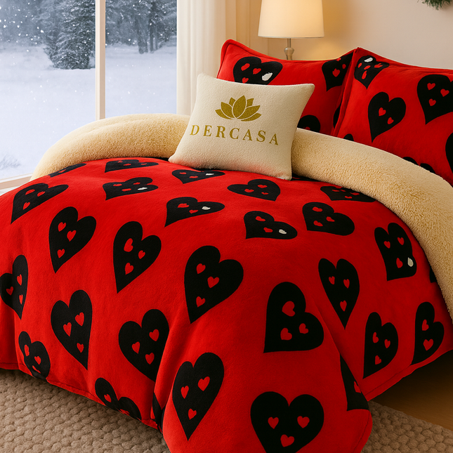 Lenjerie de Pat Cocolino cu Blăniță Sherpa – Set 4 Piese, cod: SHPA5