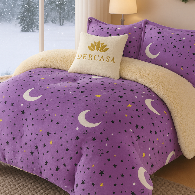 Lenjerie de Pat Cocolino cu Blăniță Sherpa – Set 4 Piese, cod: SHPA6