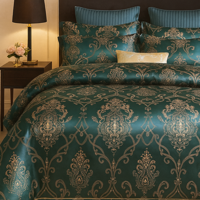 Set lenjerie de Lux jacquard, 6 piese, pat 2 persoane Cod: JQK2