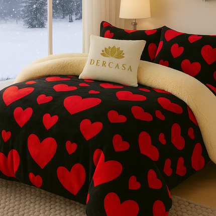 Lenjerie de Pat Cocolino cu Blăniță Sherpa – Set 4 Piese, cod: SHPA7