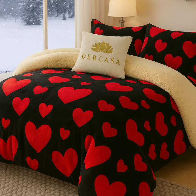 Lenjerie de Pat Cocolino cu Blăniță Sherpa – Set 4 Piese, cod: SHPA7