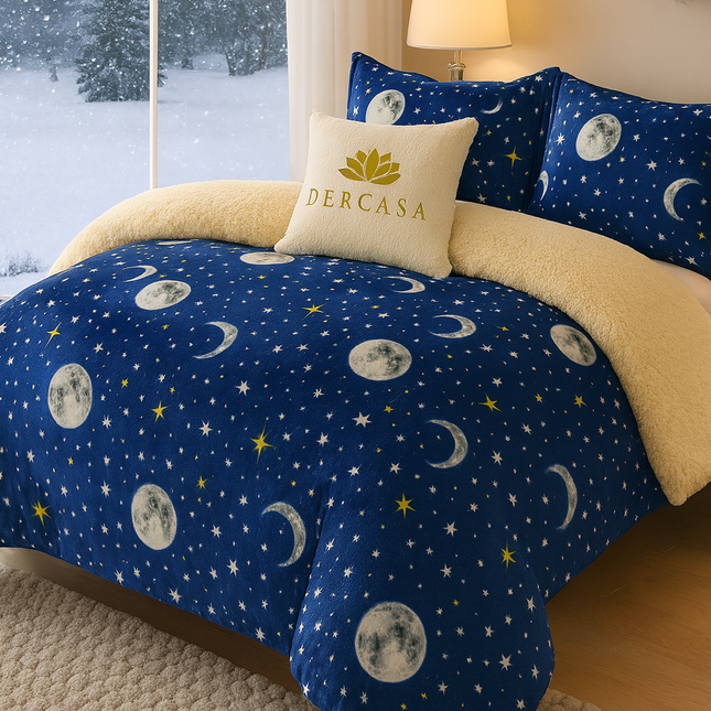 Lenjerie de Pat Cocolino cu Blăniță Sherpa – Set 4 Piese, cod: SHPA8