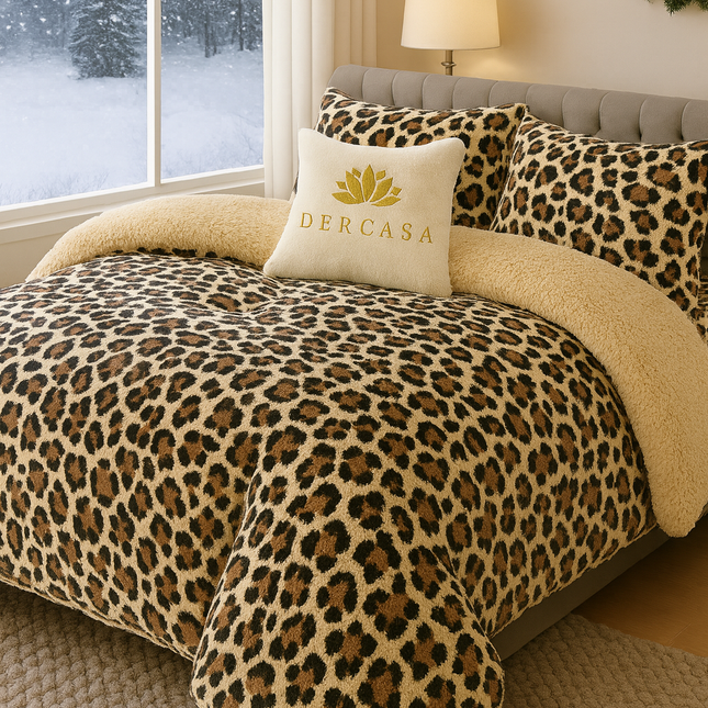 Lenjerie de Pat Cocolino cu Blăniță Sherpa – Set 4 Piese, cod: SHPA9