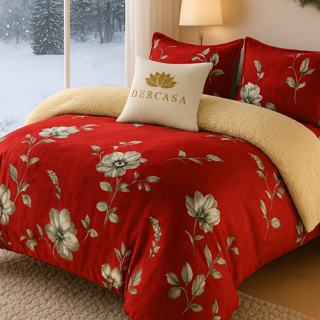 Lenjerie de Pat Cocolino cu Blăniță Sherpa – Set 4 Piese, cod: SHPA10