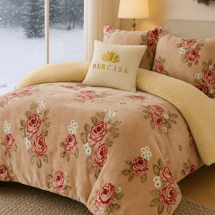 Lenjerie de Pat Cocolino cu Blăniță Sherpa – Set 4 Piese, cod: SHPA11