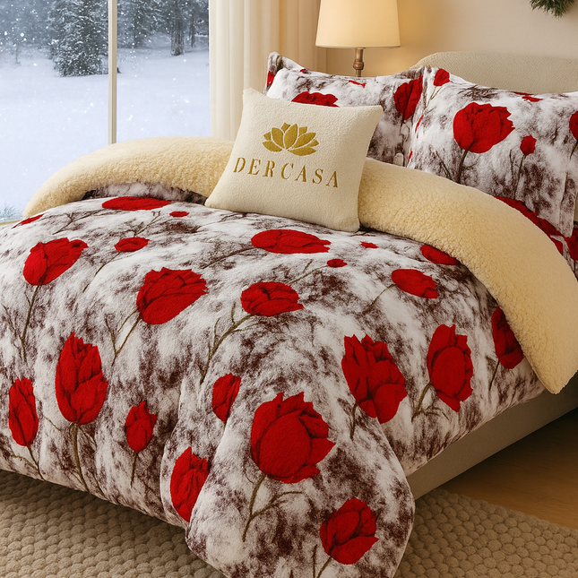 Lenjerie de Pat Cocolino cu Blăniță Sherpa – Set 4 Piese, cod: SHPA12