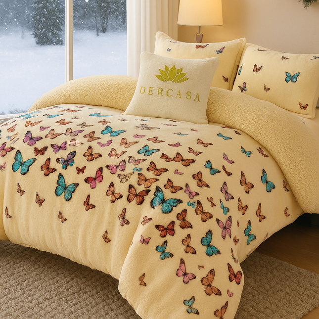 Lenjerie de Pat Cocolino cu Blăniță Sherpa – Set 4 Piese, cod: SHPA15